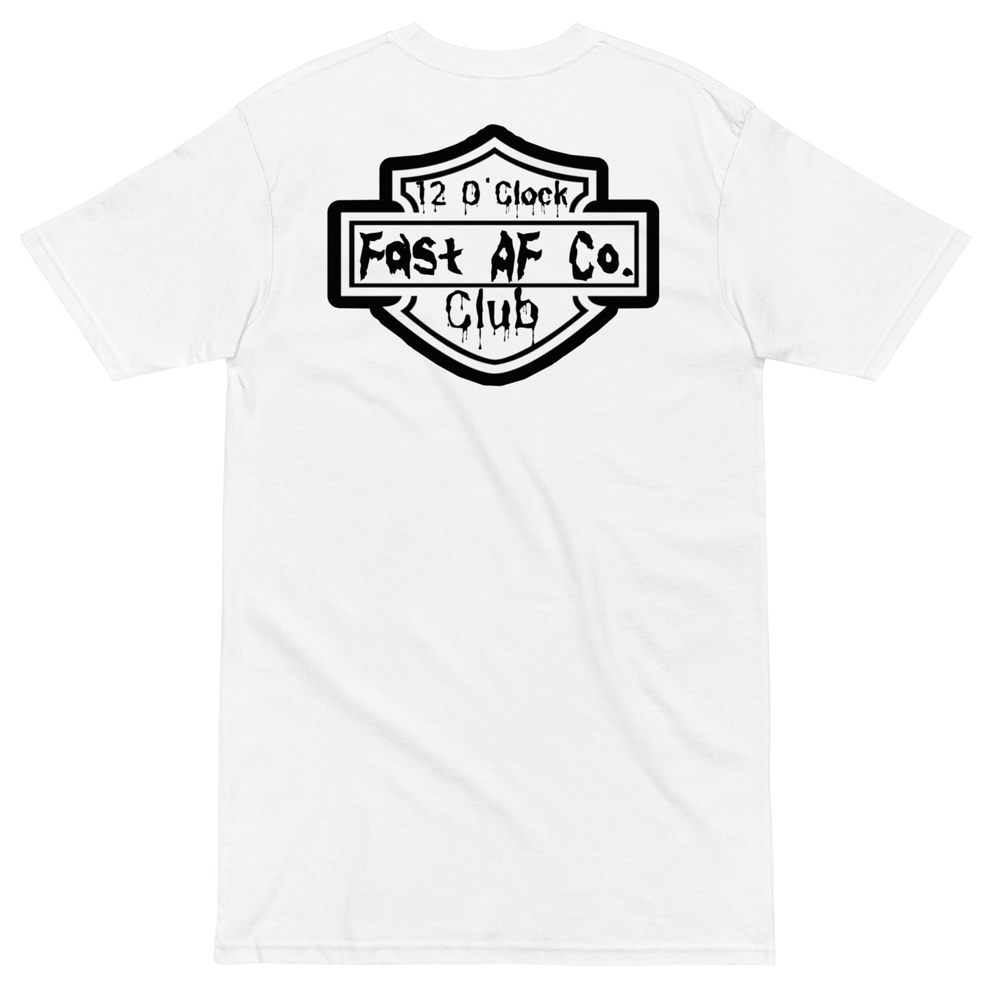 "12 O'Clock Club" Premium T-Shirt (Back View)